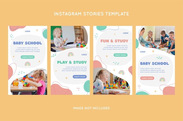 Kindergarten instagram stories set