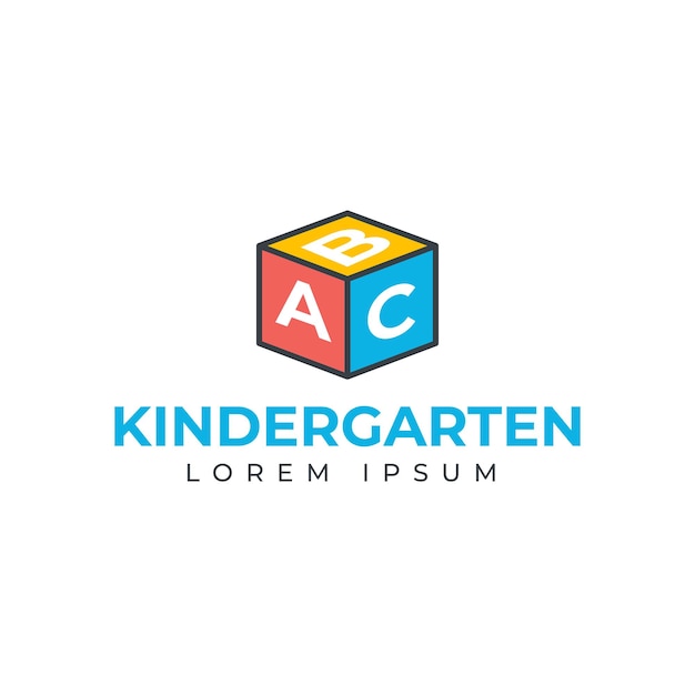 Vector kindergarten logo illustration