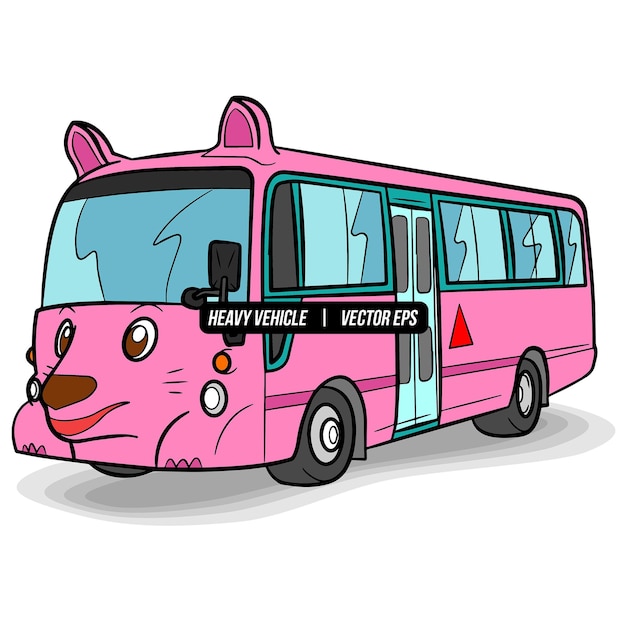 유치원 스쿨 버스 대형 차량 운송 삽화