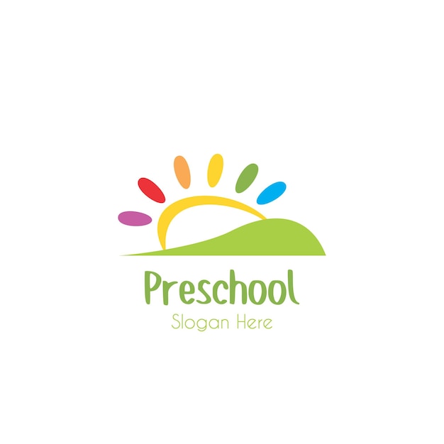 Vector kindergarten school logo vector template