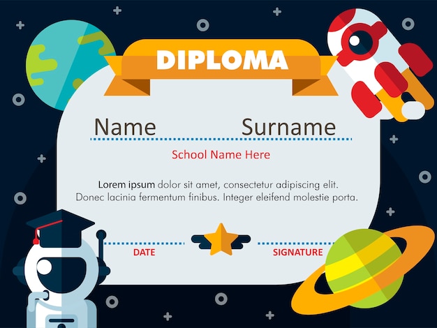 Kindergarten science diploma certificate