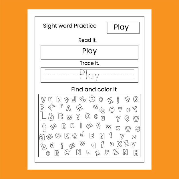 Kindergarten sight words workbook