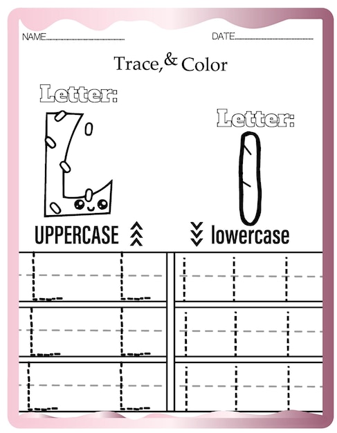 Kindergarten Tracing Letters Worksheets,Cute Alphabet Tracing and Coloring.