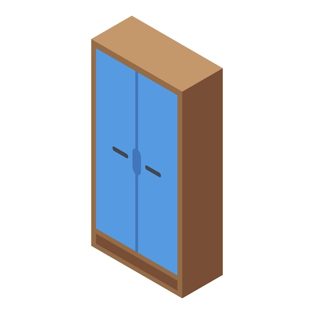 Kinderkamer kledingkast pictogram Isometrisch van kinderkamer kledingkast vector pictogram voor webdesign geïsoleerd op een witte achtergrond