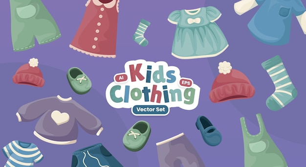 Vector kinderkleding vector set