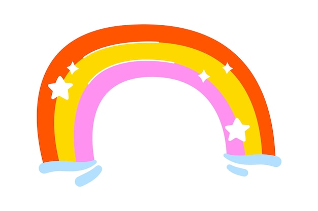 Kinderlijke regenboog met sterren