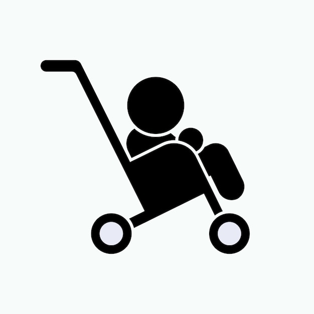 Kinderwagen Pictogram Kinderwagen Element Symbool