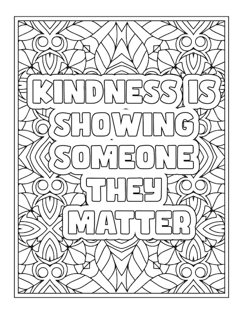 Kindness Quotes Coloring Page