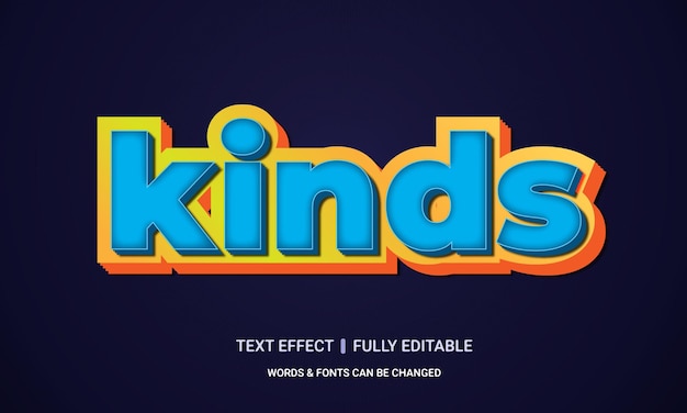 Vector kinds text effect design