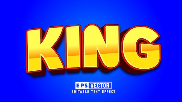 King 3d Editable Text Effect Vector With Background