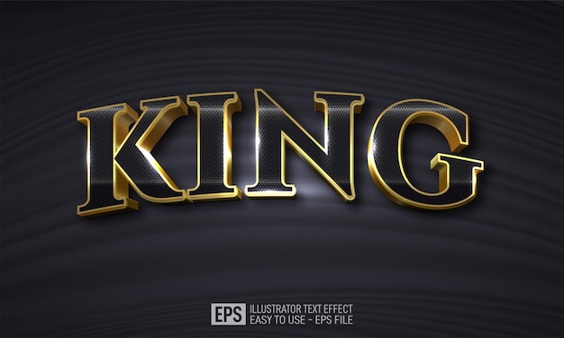 King 3d text editable style effect template