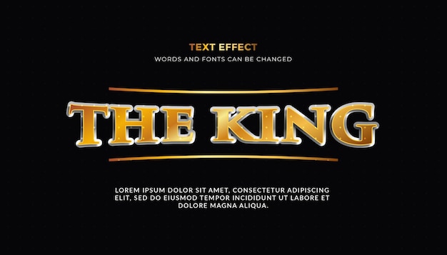 Vector the king 3d text effect