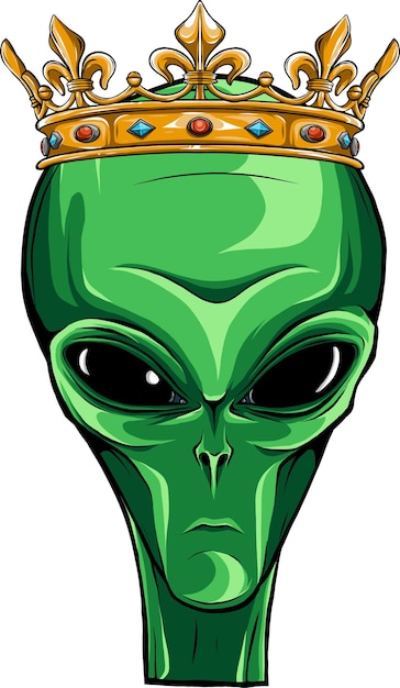 Vector king alien mascot logo design