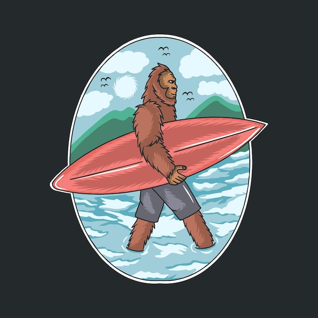 King Ape brengt surfen langs het strand als het zonnig is