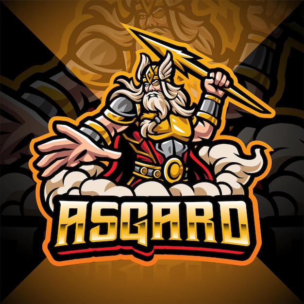 King asgard esport logo mascotte design