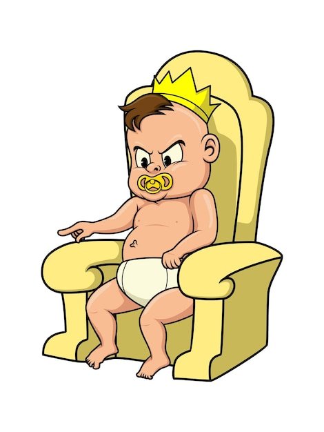 The king of baby vector clip art illustration