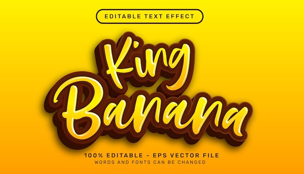 King banana 3d text effect and editable text effect