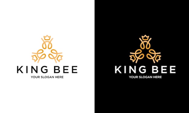 Vector king bee creative line design, animal , king , beauty, simple