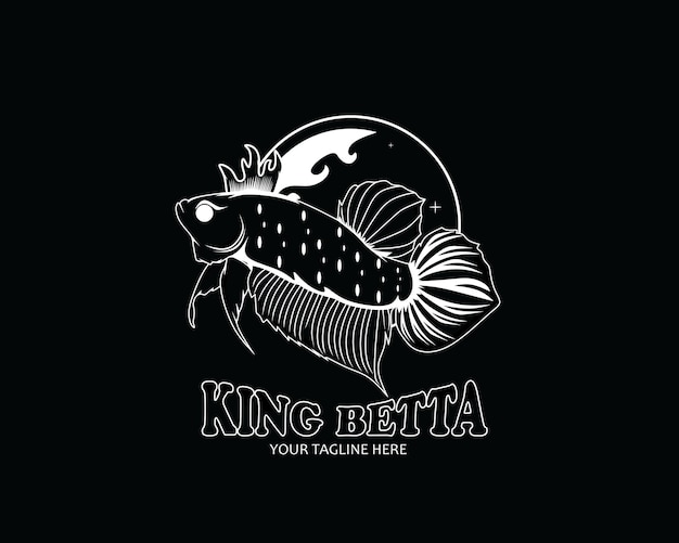 King betta vis logo ontwerp icoon