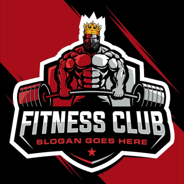 Vector king bodybuilding and gym logo