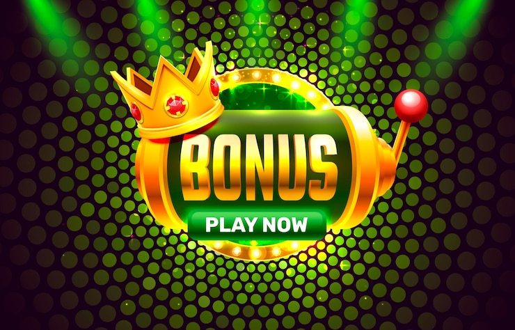 Vector king bonus slots 777 banner casino op de groene achtergrond.