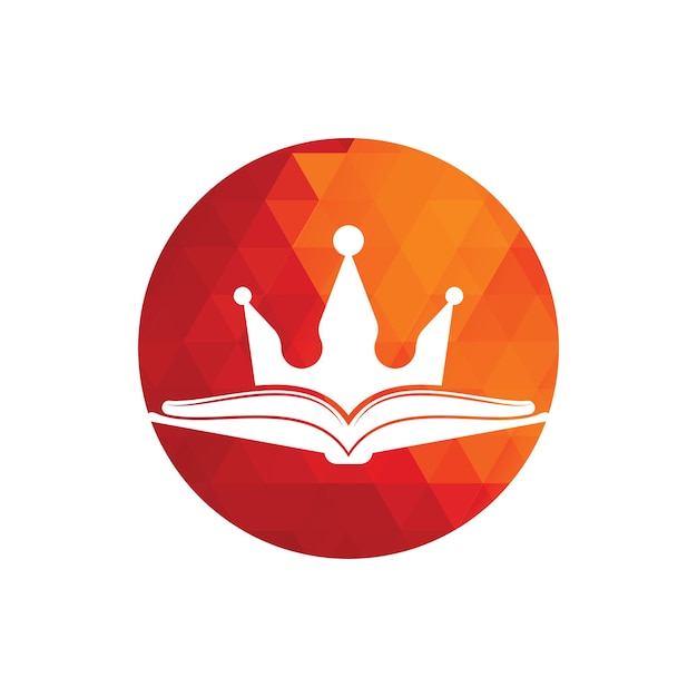 King Book vector logo sjabloonontwerp Vector boek en kroon logo concept