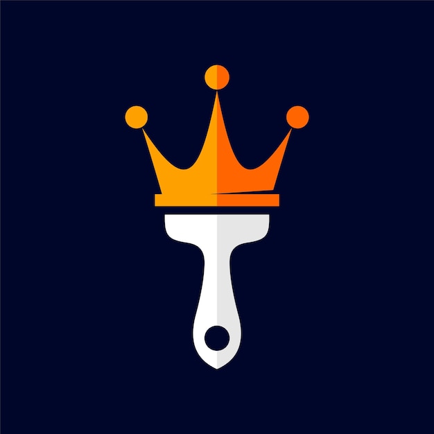 King of brush logo with unique concept