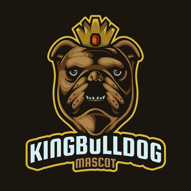 King bulldog mascot logo vector