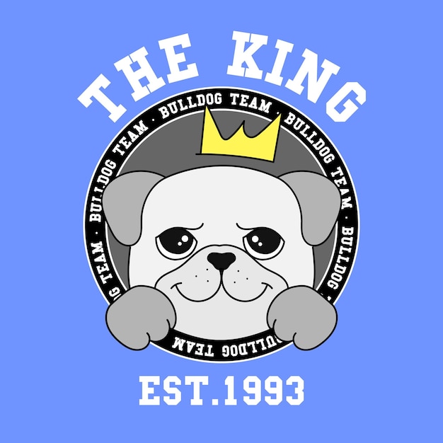 King bulldog with a crown