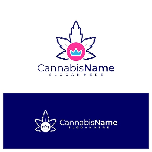 King cannabis logo vector sjabloon creatieve cannabis logo ontwerpconcepten