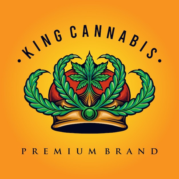 King cannabis logo магазин сорняков и иллюстрация компании