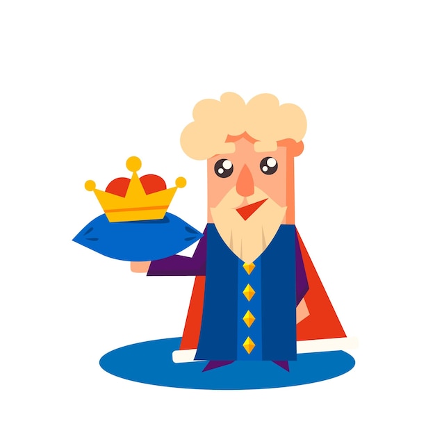 King Cartoon character, Emotion Vector Illustration Set