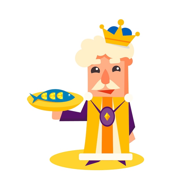 King cartoon karakter, emotie vector illustratie set