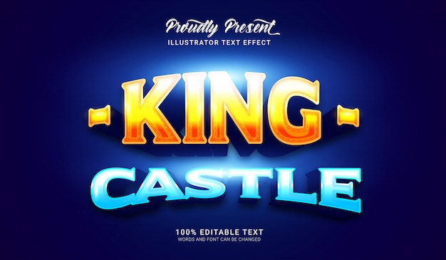 King castle text style effect. Editable text effect