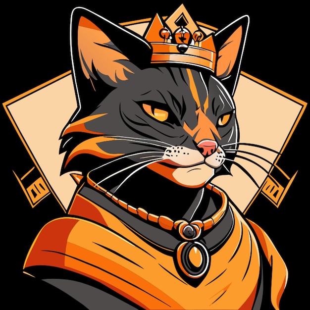 king cat vector illustration