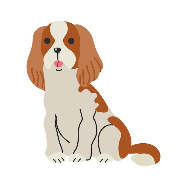 King charles spaniel icoon clipart avatar logo geïsoleerde illustratie