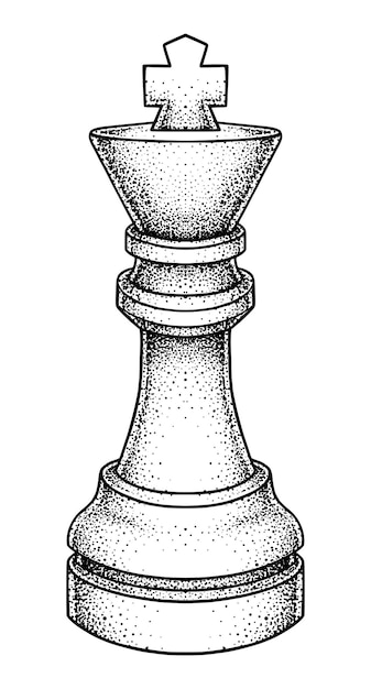 Hand-drawn chess king and queen illustration