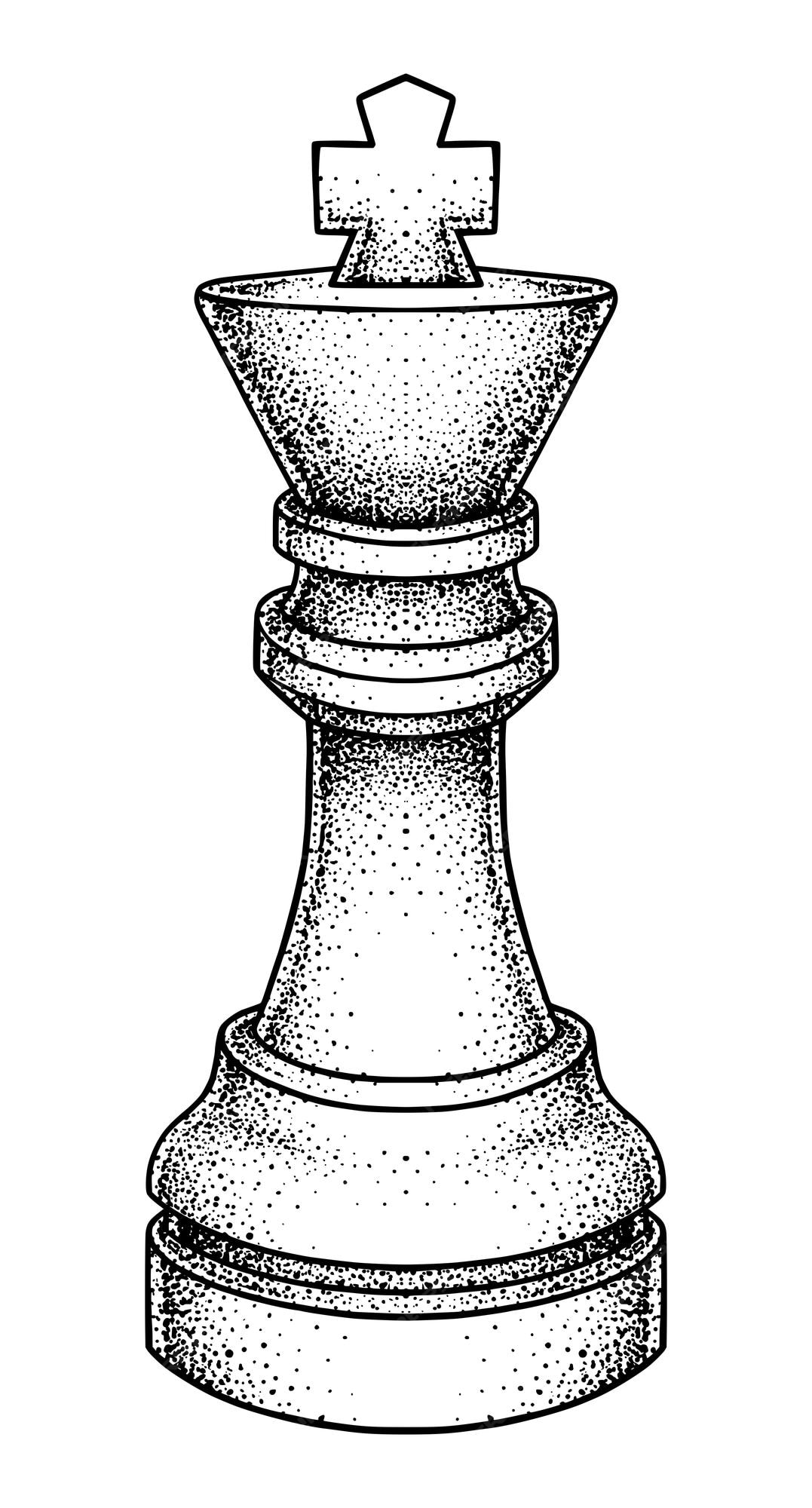 Premium Vector  Hand drawn chess king and queen