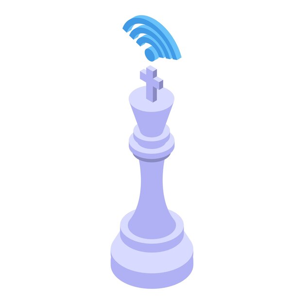 King chess icon isometric vector Online game Board tournament