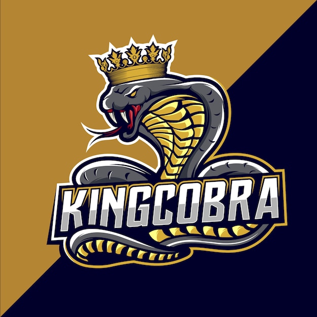 Vector king cobra esport logo design