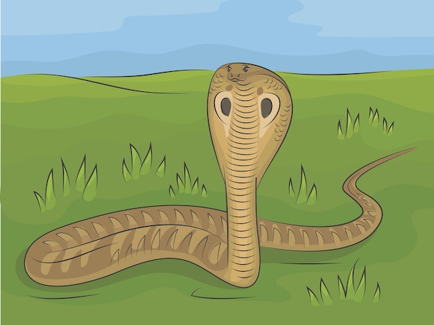 Vector king cobra in forest