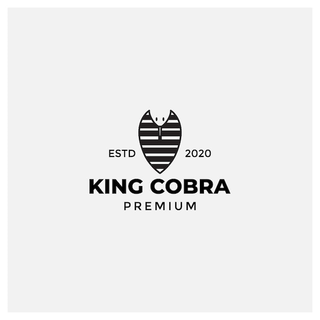 King cobra testa faccia logo design piatto