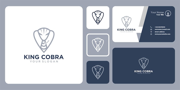 King cobra logo design e biglietto da visita