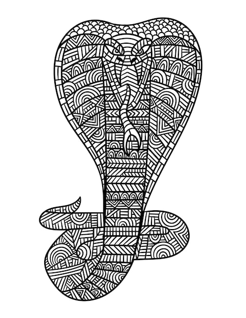 Disegni da colorare king cobra mandala per adulti