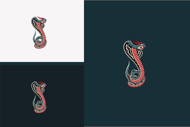 King cobra illustrazione vettoriale design piatto