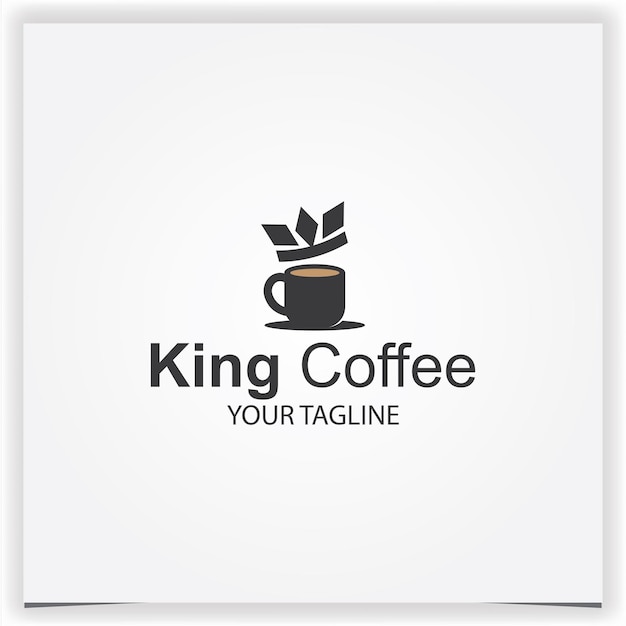 King coffee shop logo premium elegant template vector eps 10