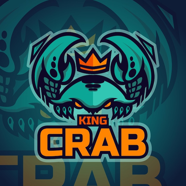 King Crab 로고 마스코트 e스포츠 디자인