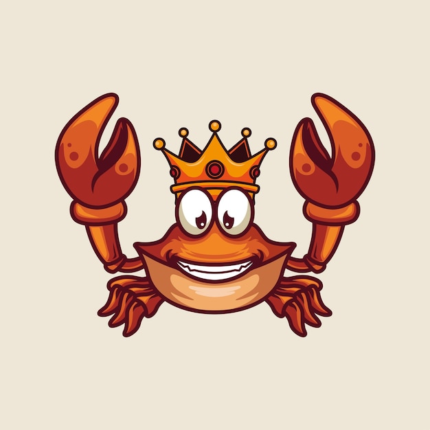 Vector king crab mascot with happy smile vector