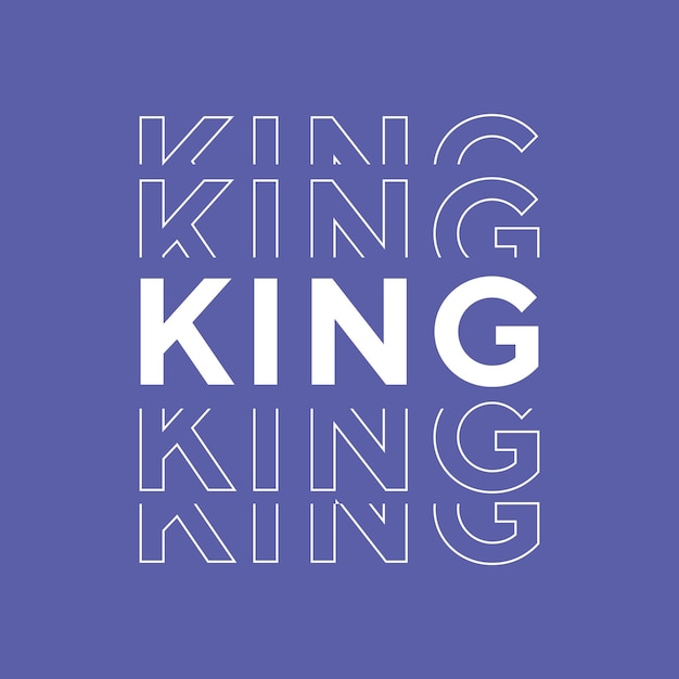 King creatief professioneel teksteffect typografie tshirt ontwerp om af te drukken