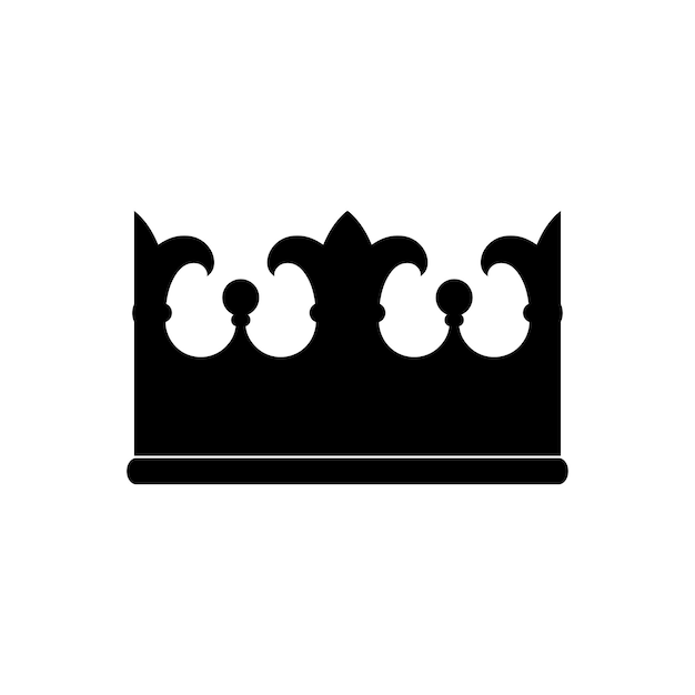 Черная иконка king crown на белом фоне векторной иллюстрации изолированное изображение